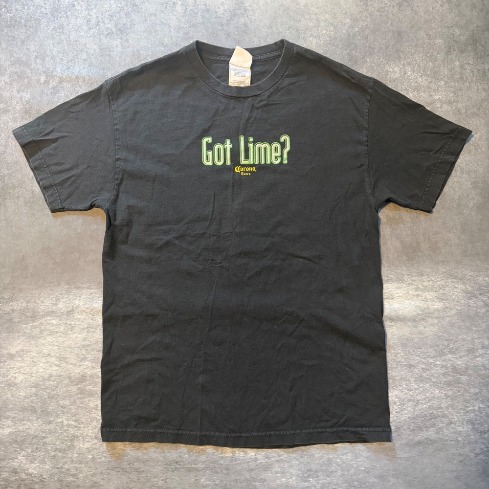 Vintage 2003 Corona Extra Got Lime Beer Shirt Mens L Black AAA Alstyle Graphic